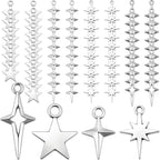 80PCS Silver Star Charms No Tarnish Stainless Steel Stars Charm | High Polished by Unknown