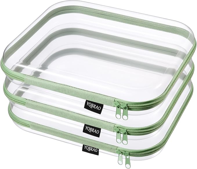 YQBRAO 3-Pack Large Clear Hard Shell Zipper Case, 1.2mm Ultra-Thick Rigid Toy & by Unknown