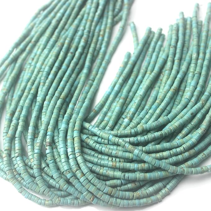 160pcs 4x2mm Natural Turquoise Heishi Disc Rondelle Spacer Stone Semi Precious - Image 4