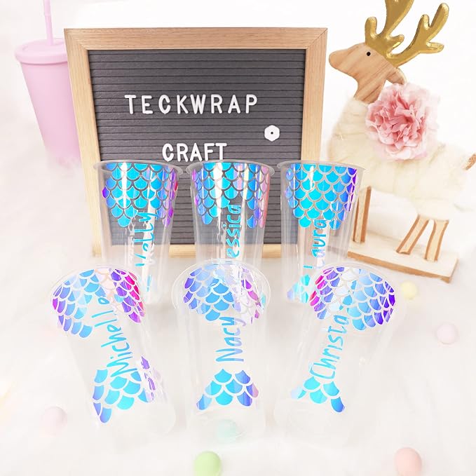 TECKWRAP Holographic Chrome Vinyl Permanent Adhesive 12" x 60", Opal White - Image 4