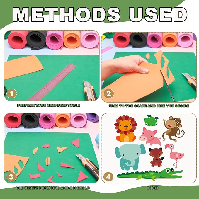 TANEMUDO 10 Pcs Craft Foam Sheet Roll in 10 Colors, Bulletin Board, and Cosplay - Image 5