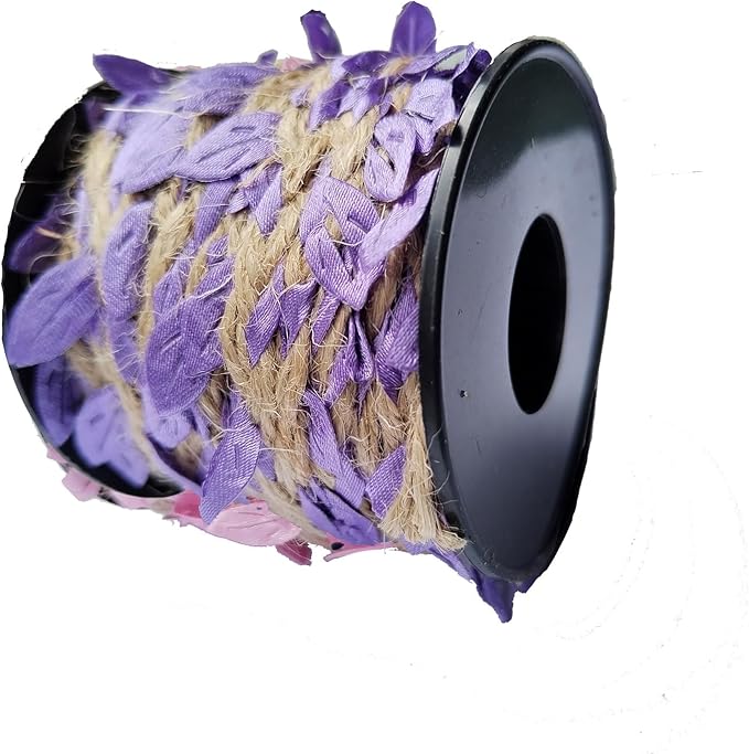 33 feet Natural Twine Purple Leaf Jute 3ply 2MM Rope Hemp Burlap Ribbon String by SPDTECH