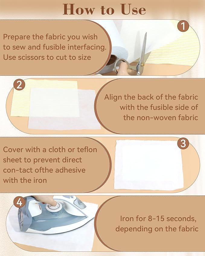 FIVEIZERO Medium Weight Iron-On Non-Woven Fusible Interfacing: 12in x 30yd - Image 4