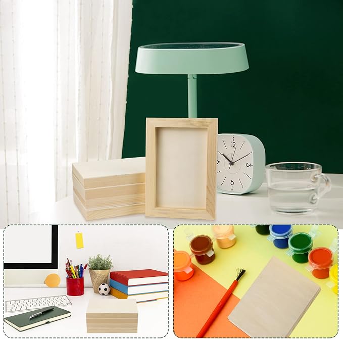 Bercoor 10 Pcs 5x7 Wood Panel Boards, Unfinished Wood Canvas Wooden - Image 5