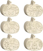 36PCS Wooden Pumpkins Ornaments to Paint Halloween Thanksgiving Decoration - Image 8