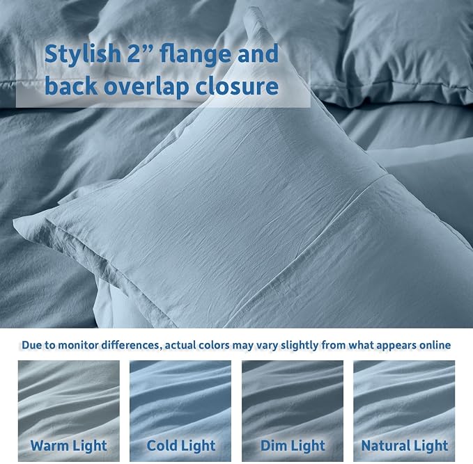 Nestl Stone Blue Duvet Cover Queen Size - Image 8