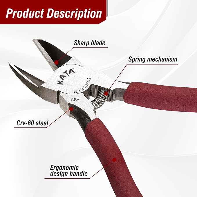 KATA 6 Inch Wire Cutters, Flush Cutter Plier - Image 3