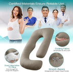 Sasttie Pregnancy Pillows for Sleeping, Jumbo U Shaped Cooling Full Body Pillow - Image 3