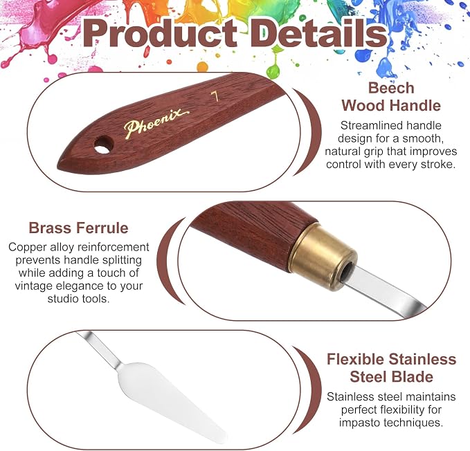 MECCANIXITY Pack of 1 Palette Knife No.7, 8.3" Long Palette Knives - Image 3