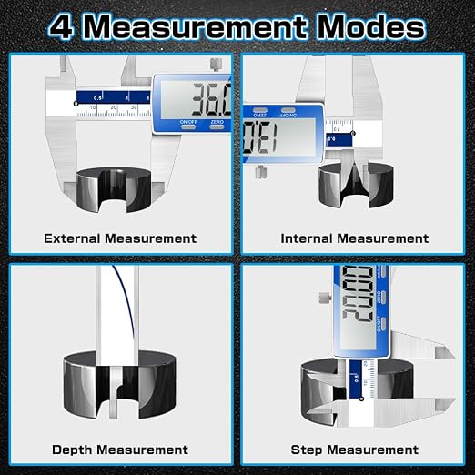 Qfun Digital Caliper, 0-6inch Caliper Measuring Tool Extreme Accuracy IP54 - Image 3