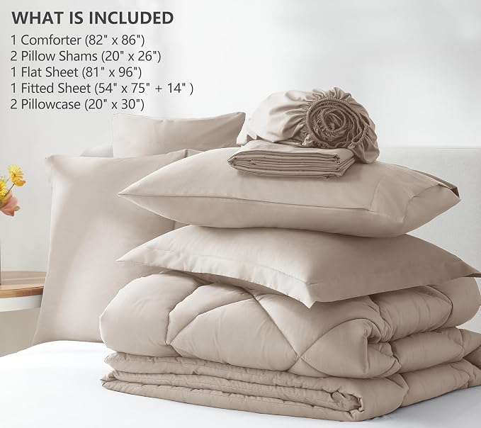 CozyLux Full Size Comforter Sets Linen - Image 6