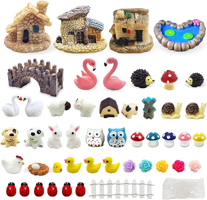Dracarys Selected 50 Pieces Fairy Garden Accessories, Miniature Figurines by Dracarys