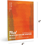 Fluid Watercolor Paper Block, 4 x 6 inches, 15 Sheets, 140 lb Cold Press Pad - Image 2