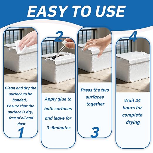 4OZ Foam Glue with Brush, High Strength Clear Foam Adhesive - Image 5