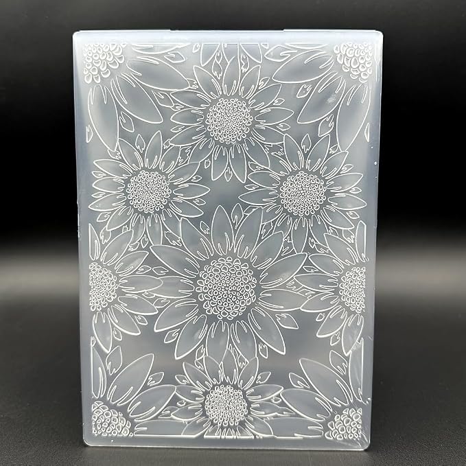3D Plastic Embossing Folder Template Stereoscopic Sunflower Texture 5x7 Inch - Image 4