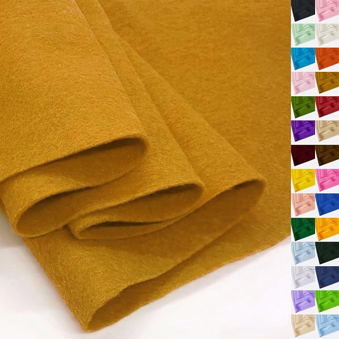 Antique Gold Felt Fabric 36" X 36", 1.6mm Thick Soft and Durable Flexible Craft by FANOMMI