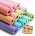 Large Stiff Felt Sheets 8"x35" – 12 Assorted Colors Felt Fabric Bundle Pack by ZANEXIR