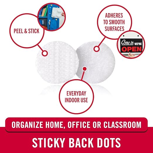 VELCRO Brand Dots with Adhesive White | 200 Pk | 3/4" Circles | Sticky Back - Image 2