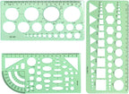 Circle Template Clear Green Plastic Drafting Set Style3 | Scale Drafting - Image 5