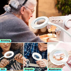 10X Magnifying Glass with Light, Clip on Mganifier with Light, 48 LED Desk - Image 7