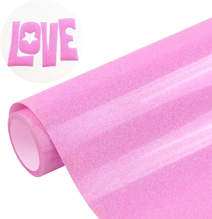 Glitter Puff Vinyl Heat Transfer, Neon Pink Puff HTV Iron on Vinyl 12" x5ft | by MEVOREW