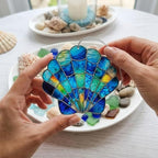 Beach Gifts for Women Acrylic Faux Stained Glass Ornament, Seashell Coastal - Image 9