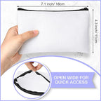 Reginary 80 Pack Canvas Zipper Makeup Bags Bulk Pencil Pouches Blank DIY Craft - Image 2