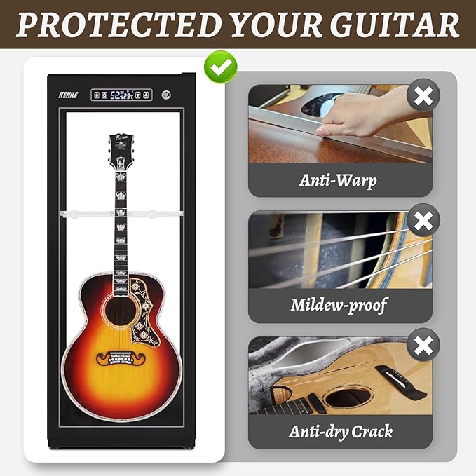 Guitar Display Case with Humidification & Constant Temperature, Smart Touch - Image 5