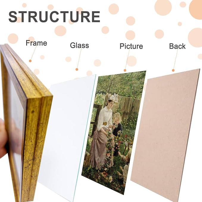 16x24 Picture Frame with Real Glass set of 2, Vintage Frames - Image 6