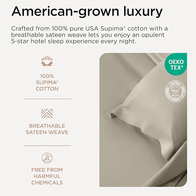 Threadmill Queen Sheet Set | 800 Thread Count Queen Bed Sheets - Image 3
