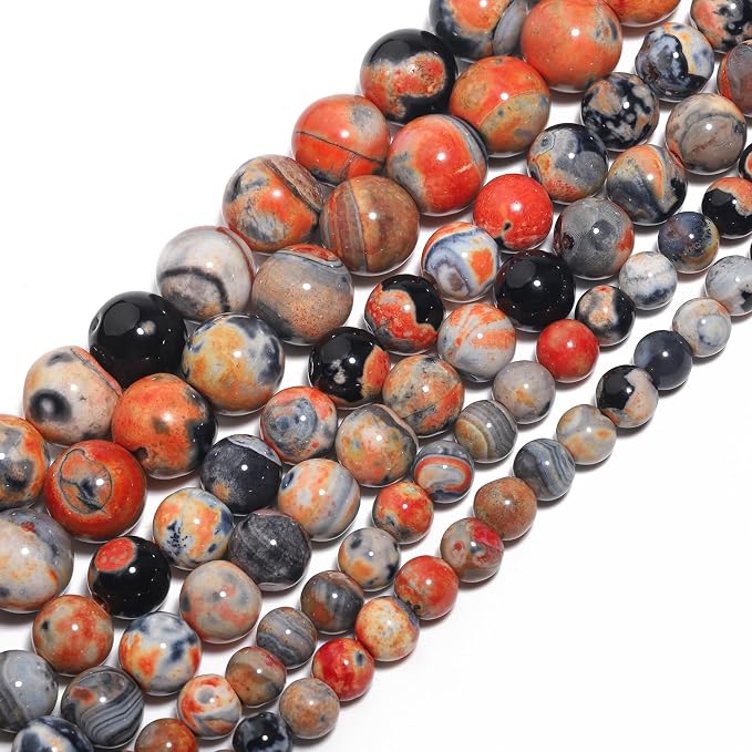 60pcs Round Loose Red Fire Agate Beads - Image 7