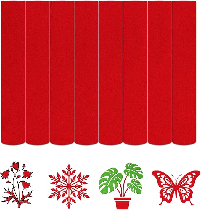 HTVSTD Red Flock HTV Heat Transfer Vinyl 8 Sheets 12×10in Iron on Vinyl | by CraftingEveryday
