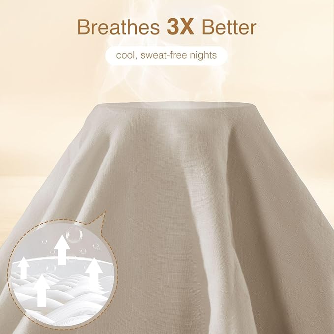 SONORO KATE 100% French Linen Duvet Cover King Size, Soft Breathable - Image 3