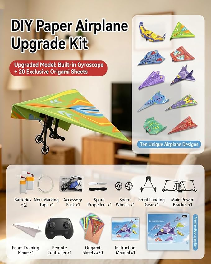 Rc Paper Airplane Motor Kit DIY Model Airplanes Launcher Construction Set - Image 2