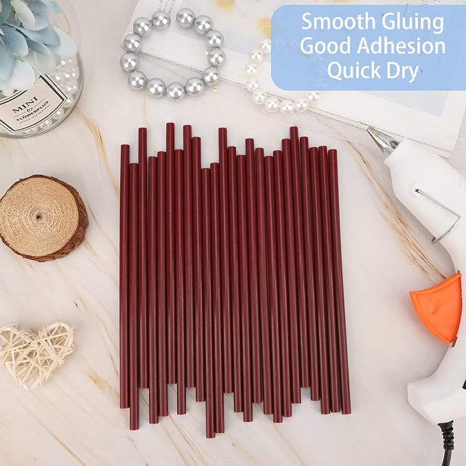 Manarty Wine Red Hot Glue Sticks, All Temperature Adhesive EVA Glue Sticks - Image 4