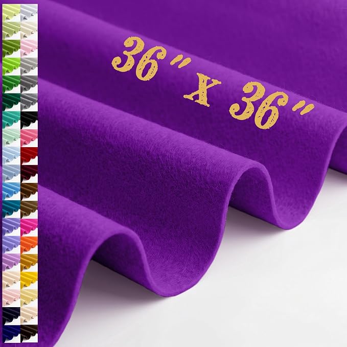 Large Felt Fabric Sheet 36 x 36 Inch, 1.6mm Thick | Soft nonwoven felt by MIGLORIA