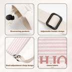 Pink and White Striped Mahjong Mat Bag - Image 3