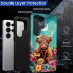 for Samsung Galaxy S26 Ultra Case, Highland Cow Flower Pattern Glossy 2 in 1 - Image 6