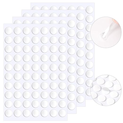 JANYUN 140 Pcs Double Sided Sticky Dots Removable Round Putty Clear Double by JANYUN