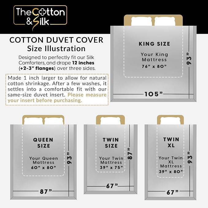 THE COTTON & SILK® 100% Luxury Long-Staple Cotton Duvet Cover - Image 8