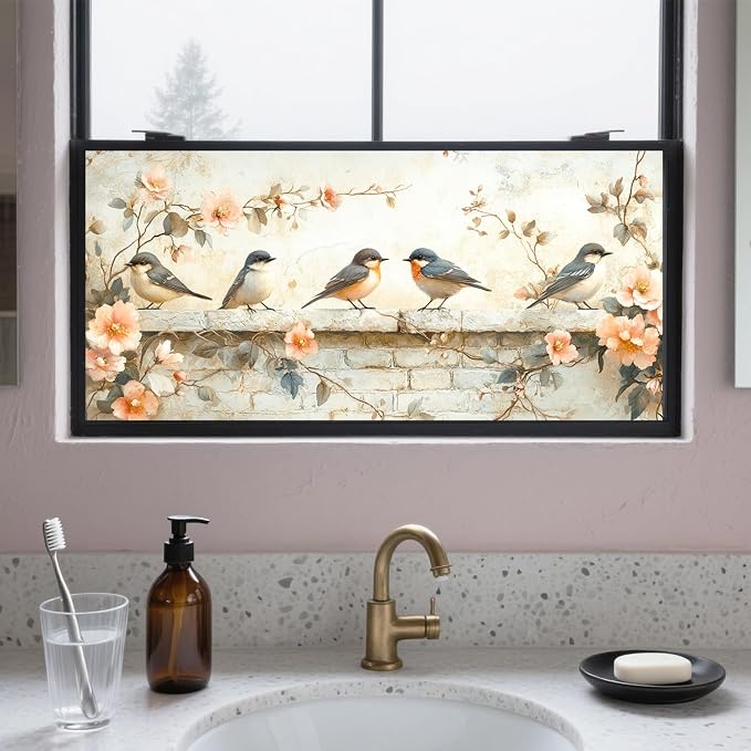 IVN Privacy Window Film 39.3x17.7 Inch Static Cling Decorative Window Film by IVN