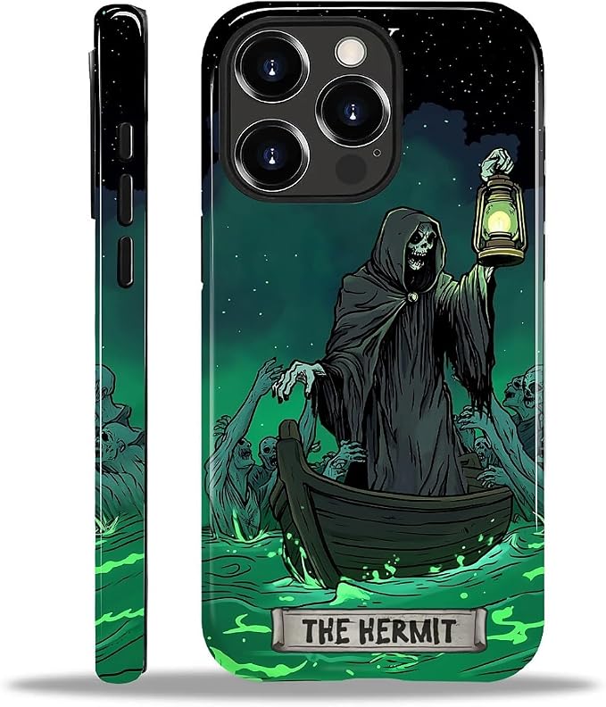 ZHEGAILIAN Case for iPhone 13 Pro, The Hermit Night Skull Durable Shockproof by Home