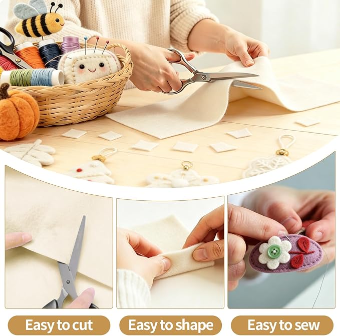 Ivory Felt Fabric Sheet 108" X 36", 1.4mm Thick Large Soft Durable Flexible - Image 4