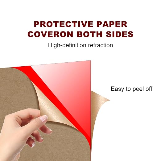 Gute 6Pcs Cast Acrylic Sheet, Acrylic Sheet Opaque Plastic Sheet 8 x 8 Inch - Image 3