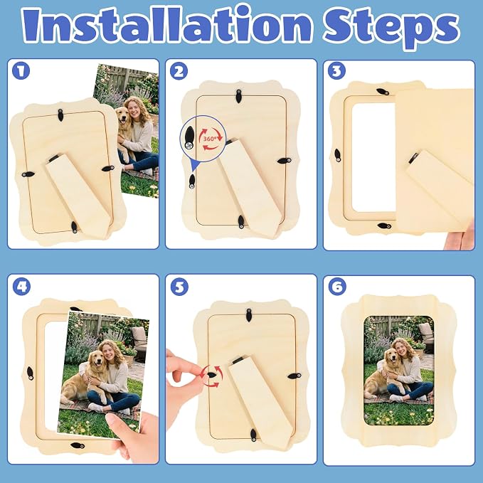 VOKOY 45 Pack DIY Wooden Picture Frames - Image 6