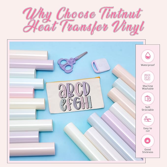 Tintnut Pastel Boho HTV Heat Transfer Vinyl, easy cut & weed, stretch washable - Image 3