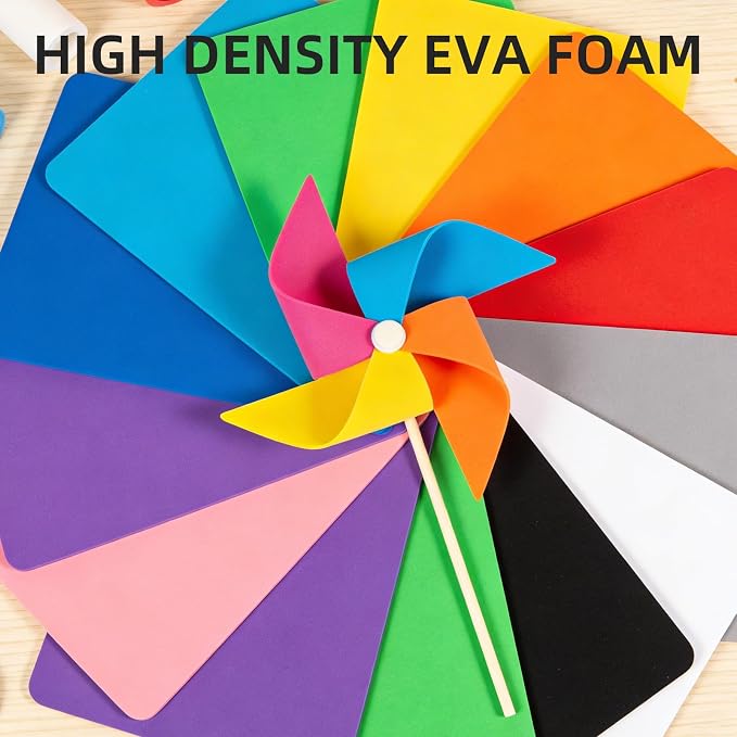 72 Pack Foam Sheets, 8x8IN 12 Color Foam Paper 1MM Foam Craft Sheets - Image 5