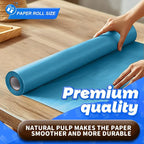 PerkHomy Lake Blue Kraft Paper Roll 17.5" x 760" - Image 3