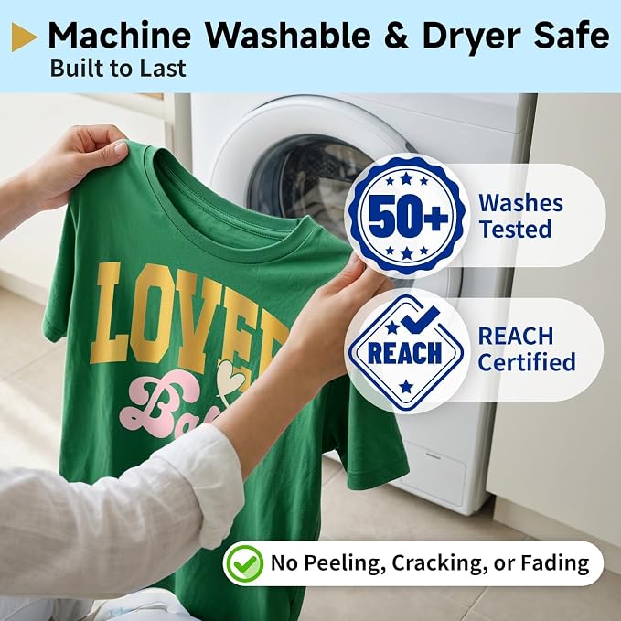 TECKWRAP Heat Transfer Vinyl for T-Shirts, 50+ Washes, REACH Certified & Dryer - Image 3