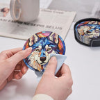 Drink Coaster Set of 6, Siberian Husky Dog Mom Lover Gift, Leather Drink - Image 7